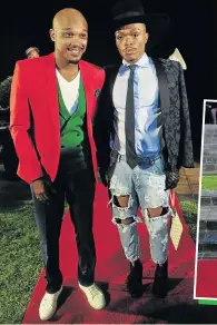  ?? PHOTOS: VELI NHLAPO ?? Cutest Couple Somizi & TT Mbha during the Chevrolet Feather Awards at the Theatre on the Track in Kyalami.