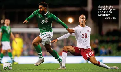  ?? SPORTSFILE ?? Stuck in the middle: Cyrus Christie on Saturday