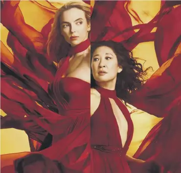  ?? ?? 0 Jodi Comer, left, and Sandra Oh in the hit BBC spy thriller, Killing Eve