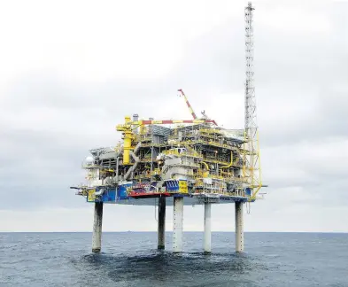  ?? COURTESY ENCANA CORPORATIO­N ?? Encana’s Deep Panuke Offshore Gas Project, located 250 kilometres south east of Halifax, was capped last May.