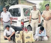  ?? HT PHOTO ?? The accused in police custody in Karnal on Wednesday.