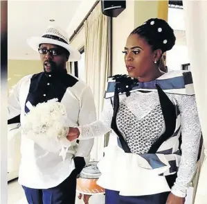  ?? / INSTAGRAM ?? Actress Baby Cele tied the knot with her husband, known only as Mr Maloka, on Saturday.