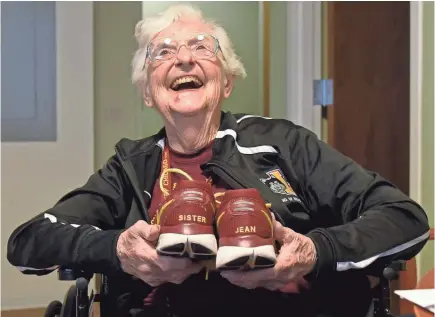  ?? DAVID BANKS/USA TODAY SPORTS ?? Sister Jean, the chaplain of the basketball team, says Loyola belongs to Chicago.