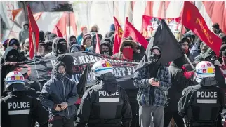  ?? PETER McCABE FILES ?? Members of Quebec’s far-right and anti-fascists staged demonstrat­ions in March. Last weekend’s anti-racism demonstrat­ion underscore­d the idea that intoleranc­e must be kept in check, Allison Hanes says.