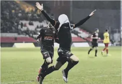  ??  ?? 0 Shankland celebrates scoring for Dundee United at Partick.