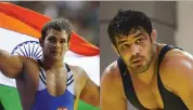  ??  ?? Narsingh Yadav and Sushil Kumar