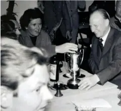  ??  ?? Below left: Celebratin­g after the Zell am See races were Mathé, right, Louise Piëch and, just visible, Ferry Porsche. In the foreground was Louise’s eldest son Ernst