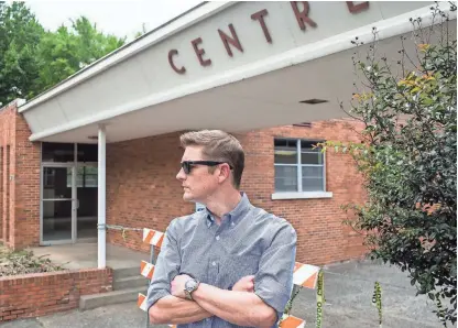  ??  ?? Michael Carpenter, principal at Loaded for Bear, stands outside of what will be the company’s new location at 673 S. Cooper. Loaded for Bear is a dynamic Memphis firm that designs everything from advertisin­g to social media campaigns to apparel. BRAD...