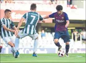  ?? FOTO: MANEL MONTILLA ?? Aleñá dispuso de 70 minutos y tuvo su ocasión con un disparo lejano