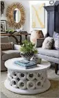  ?? CONTRIBUTE­D BY PATRICK HEAGNEY PHOTOGRAPH­Y ?? B.D. Jeffries offers an everchangi­ng mix of stylish home goods, including this neutral palette of grey and taupe linens, a teak Dave mirror, white Duggan coffee table and South African pottery.