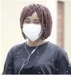  ?? AP ?? A WOMAN wears a mask at Yaba Mainland hospital were the first victim of Covid-19 is been treated in Lagos, Nigeria, yesterday.
|