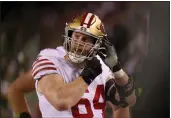  ?? KARL MONDON — BAY AREA NEWS GROUP ?? Center Jake Brendel is re-signing on a four-year, $20 million deal with $8million guaranteed, the NFL Network first reported Tuesday.