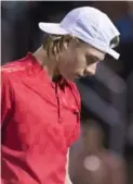  ?? PAUL CHIASSON/THE CANADIAN PRESS ?? Canadian giant-killer Denis Shapovalov fell in straight sets in Saturday night’s semifinal at the Rogers Cup in Montreal.