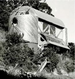  ?? EUGENE RAY ?? Ray designed and built his former home in La Jolla, a hillside “stretched dome” known as the Silver Ship, in the late 1970s.