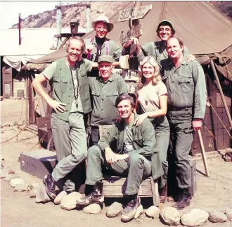  ?? FOX ?? M*A*S*H, one of the most popular series ever televised, was on the air for 11 years beginning in 1972 and achieved historic ratings numbers with its finale episode. Among its cast members were Mike Farrell, clockwise from left, as Capt. B.J. Hunnicut,...