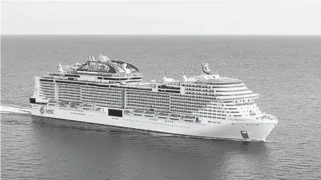  ?? MSC CRUISES ?? MSC Meraviglia is making its North American debut in fall 2019 and will sail from PortMiami.