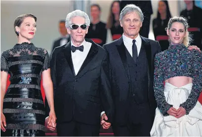  ?? I
AFP ?? Léa Seydoux, David Cronenberg, Viggo Mortensen y Kristen Stewart en Cannes.