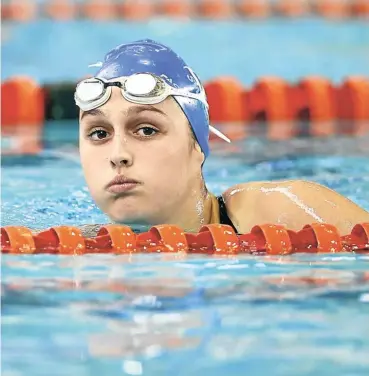  ?? Picture: Gallo Images ?? Aimee Canny becomes a warrior in the pool.