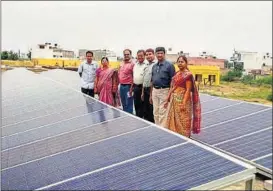  ??  ?? The solar plant, which will be functional in a day or two, was built at a cost of `17.75 lakh at the SGSG Government College in Ajmer under the National Higher Education Mission scheme. HT PHOTO