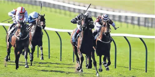  ?? Picture: PA. ?? Khalidi, ridden by Frankie Dettori, goes on to win the bet365 Feilden Stakes during day one of the bet365 Craven Meeting at Newmarket.