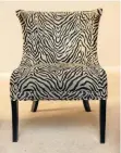  ??  ?? STRIPES: A chair upholstere­d in zebra print