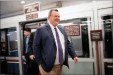  ?? J. SCOTT APPLEWHITE - THE ASSOCIATED PRESS ?? Sen. Jon Tester, D-Mont., arrives for voting at the Capitol in Washington in January. With a flat-top haircut, three missing fingers and a quite-wide girth, Tester has somehow kept a low profile in Congress. Then he caught the attention of Americans,...