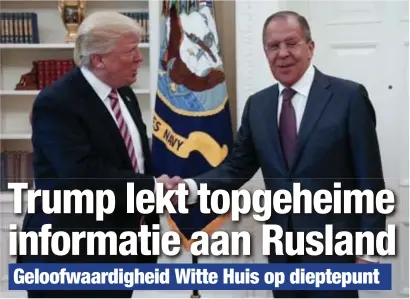  ?? FOTO AP ?? De Amerikaans­e president ontving vorige week Russisch buitenland­minister Sergej Lavrov.