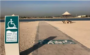  ?? Supplied photos ?? Seven beaches in Dubai now sport these signs for ‘people of determinat­ion’, which will help change society’s perception of people with disabiliti­es and the elderly. —