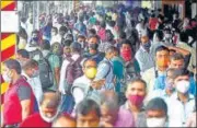  ?? ANSHUMAN POYREKAR/HT PHOTO ?? Commuters wait for a train at Dadar station, on Monday.