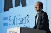  ?? /Reuters ?? Global expansion: SoftBank Group chairman and CEO Masayoshi Son speaks during an earnings briefing in Tokyo in 2016.