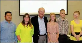  ?? CONTRIBUTE­D PHOTO ?? The 2016-2017 REACH Scholarshi­p Recipients for Gordon County Schools pictured with Rep. John Meadows are (L-R) Rafael J. Guardado, Crystal L. Roupe, Haley L. Sherbert, Corban L. Richard, and Khiley T. Moore.