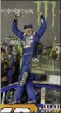  ?? CHUCK BURTON — ASSOCIATED PRESS ?? Kyle Busch celebrates in Victory Lane after winning the NASCAR All-Star race on May 20 at Charlotte Motor Speedway.