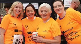  ??  ?? Adrienne Duffy, Louise Moran, Ann Moran and Roseleen Kearns supporting the 5k for St. Patrick’s NS in Slane