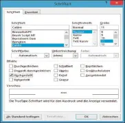  ??  ?? Das Fenster „Schriftart“bietet eine von drei Möglichkei­ten zum Hoch- oder Tiefstelle­n von Zeichen.