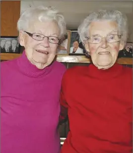  ?? Carol duNN/tc media ?? Sisters Helen Ward, left, and Gertie MacDonald will celebrate a rare milestone this week when MacDonald joins her sister in reaching 100 years of age.