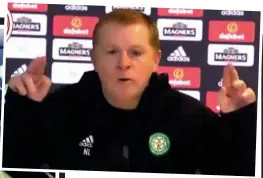  ??  ?? Coming out fighting: Lennon gets his points across regarding Celtic’s trip to Dubai and (left) the Parkhead manager arrives at Lennoxtown yesterday