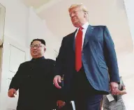  ?? LaPresse ?? Il vertice Kim Jong-un e Donald Trump a Singapore