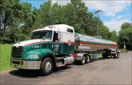  ?? SUBMITTED PHOTO ?? Venezia Bulk Transport Inc. has grown from three trucks in 1967 to more than 500 today, delivering a variety of products for manufactur­ers to their customers in 48 states and Canada. Shown here is a truck the company currently uses to deliver liquid...