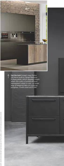  ??  ?? Get the look Smeg’s new Dolce
Stil novo built-in range features eclipse glass, which appears black when the oven is turned off and transparen­t when in use – a clever way of keeping tabs on cooking progress. ovens start at £1,199.