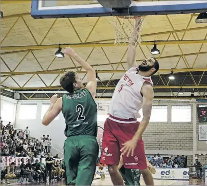  ?? FOTO: RETABET BILBAO BASKET ?? Con buen sabor de boca Hammink, durante el partido de ayer que finalizó con triunfo del Bilbao Basket