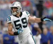 ?? ADRIAN KRAUS – THE ASSOCIATED PRESS ?? Carolina Panthers linebacker and ‘difference maker’ Luke Kuechly, seen during an exhibition game against Buffalo in August, is back healthy and perhaps has a little vengeance in mind when the Panthers meet the Eagles Sunday.