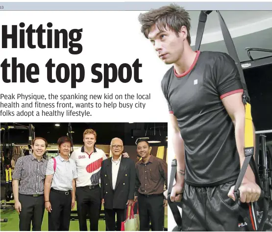  ??  ?? Health and fitness: dr Shaun alexander (centre), managing partner of Sogo KL department­al store, shares that the up-and-coming fitness centre, Peak Physique, has attracted about 1,000 members since it opened its doors in May. resistance training...