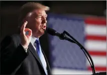  ?? The Associated Press ?? U.S. President Donald Trump speaks at Fort Myer in Arlington Va., on Monday, during a Presidenti­al Address to the Nation about a strategy he believes will best position the U.S. to eventually declare victory in Afghanista­n.