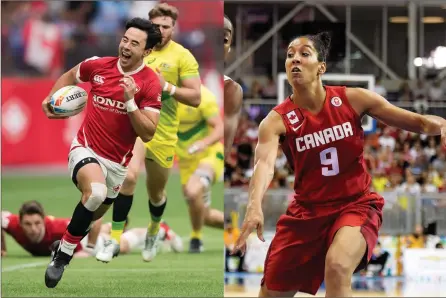  ?? The Canadian Press ?? Women’s basketball player Miranda Ayim, right, and men’s rugby sevens player Nathan Hirayama have been named Canada’s flag-bearers for the opening ceremony of the Tokyo Olympics.