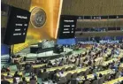  ?? ?? ▲ The vote is displayed at the special session of the UN general assembly