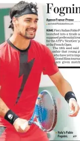  ?? AFP ?? Italy's Fabio Fognini.