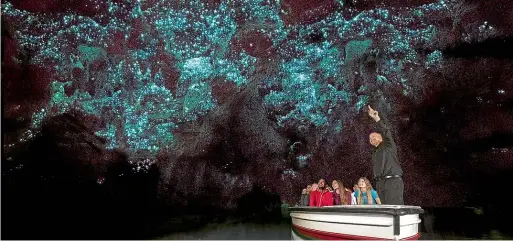  ??  ?? Visitors can enjoy the starry skies above and below at the Waitomo Caves.