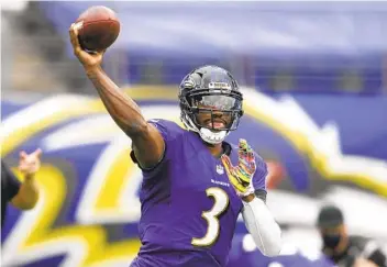  ?? NICK WASS AP ?? Robert Griffin III, staring in place of Lamar Jackson, led the Ravens past the Steelers in Week 17 in 2019.