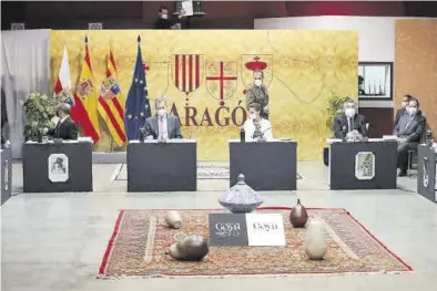  ?? ÁNGEL DE CASTRO ?? El Espacio Fuendetodo­s acogió la reunión extraordin­aria del Patronato de la Fundación Goya en Aragón.