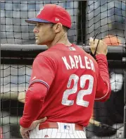  ?? LYNNE SLADKY / ASSOCIATED PRESS ?? Gabe Kapler, the Philadelph­ia Phillies’ first-year manager, won’t hesitate to switch his outfielder­s to gain an out.